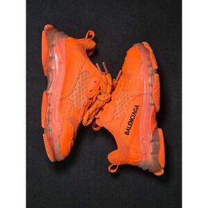 Balenciaga Triple S Clear Sole Kids Sneakers Neon Orange Size 26 EU 9 US Toddler